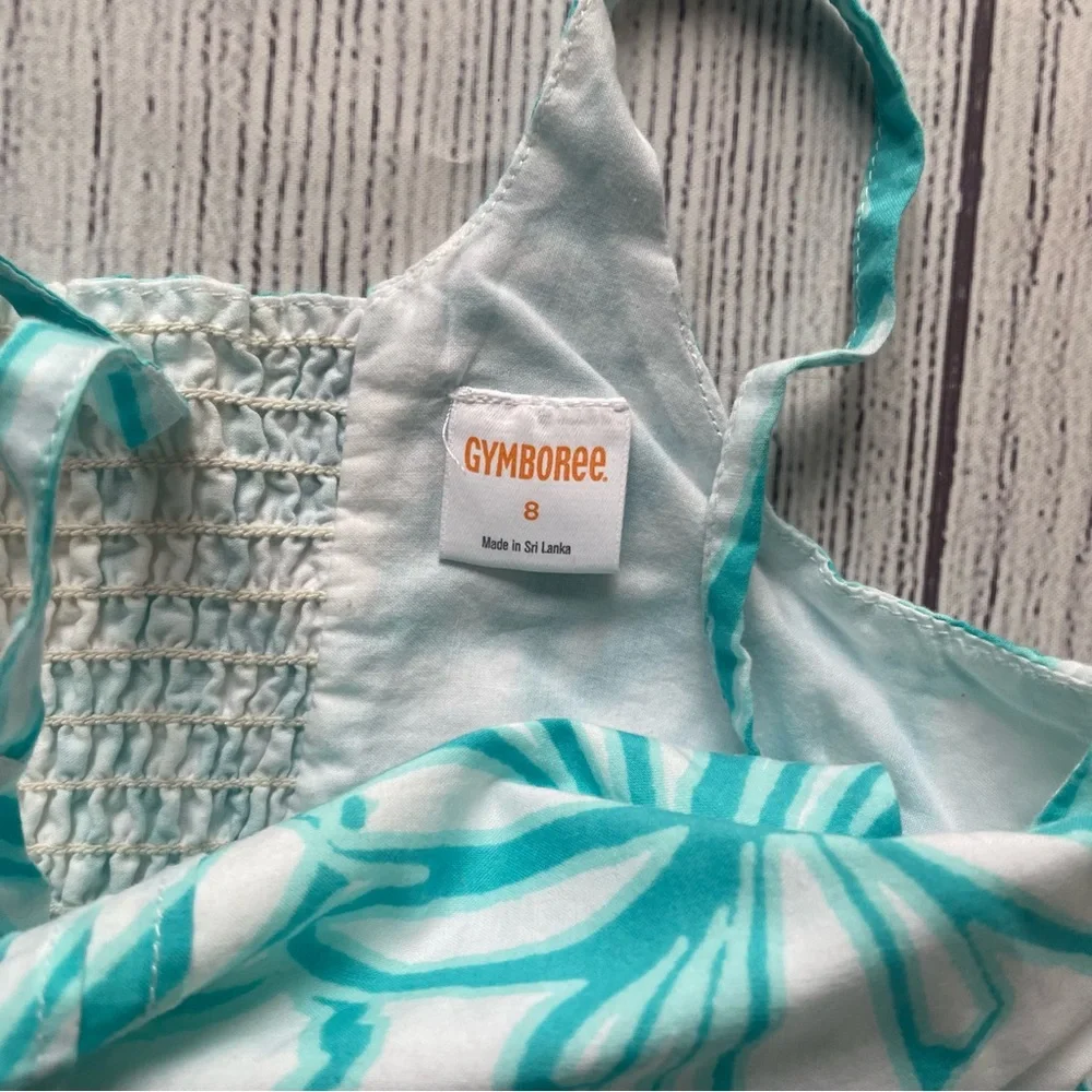 Gymboree Mermaid Cove Teal &  White Sundress size 8